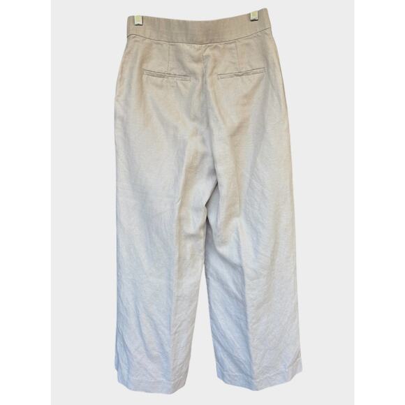 Aritzia Wilfred The Limitless Cropped Cruise Linen Wide Leg Flat Front Pant - 00 - Picture 3 of 10